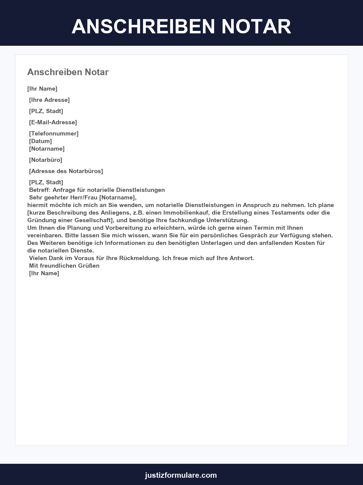 Muster Anschreiben Notar