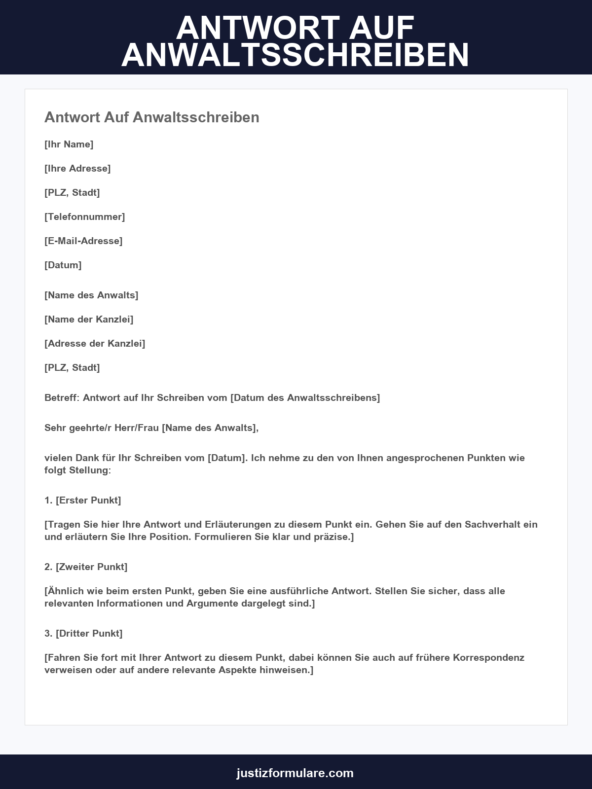 Antwort Auf Anwaltsschreiben Muster