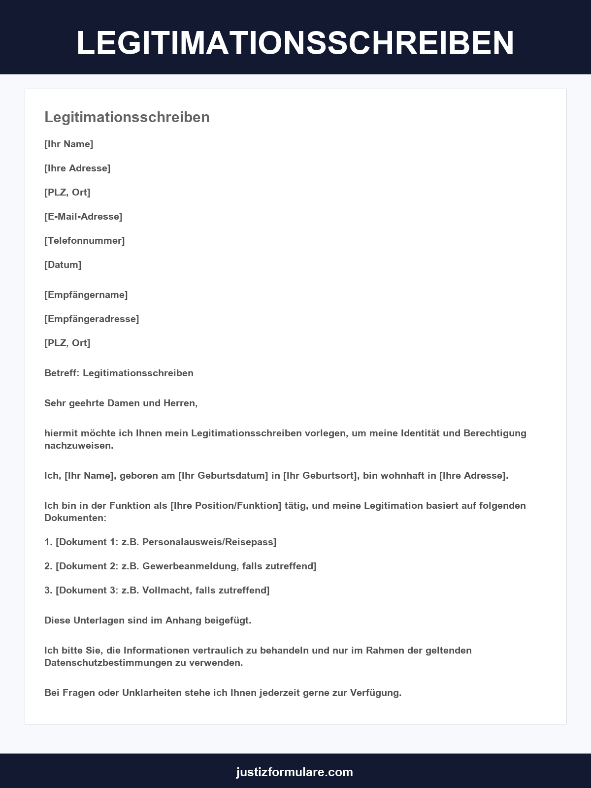 Legitimationsschreiben