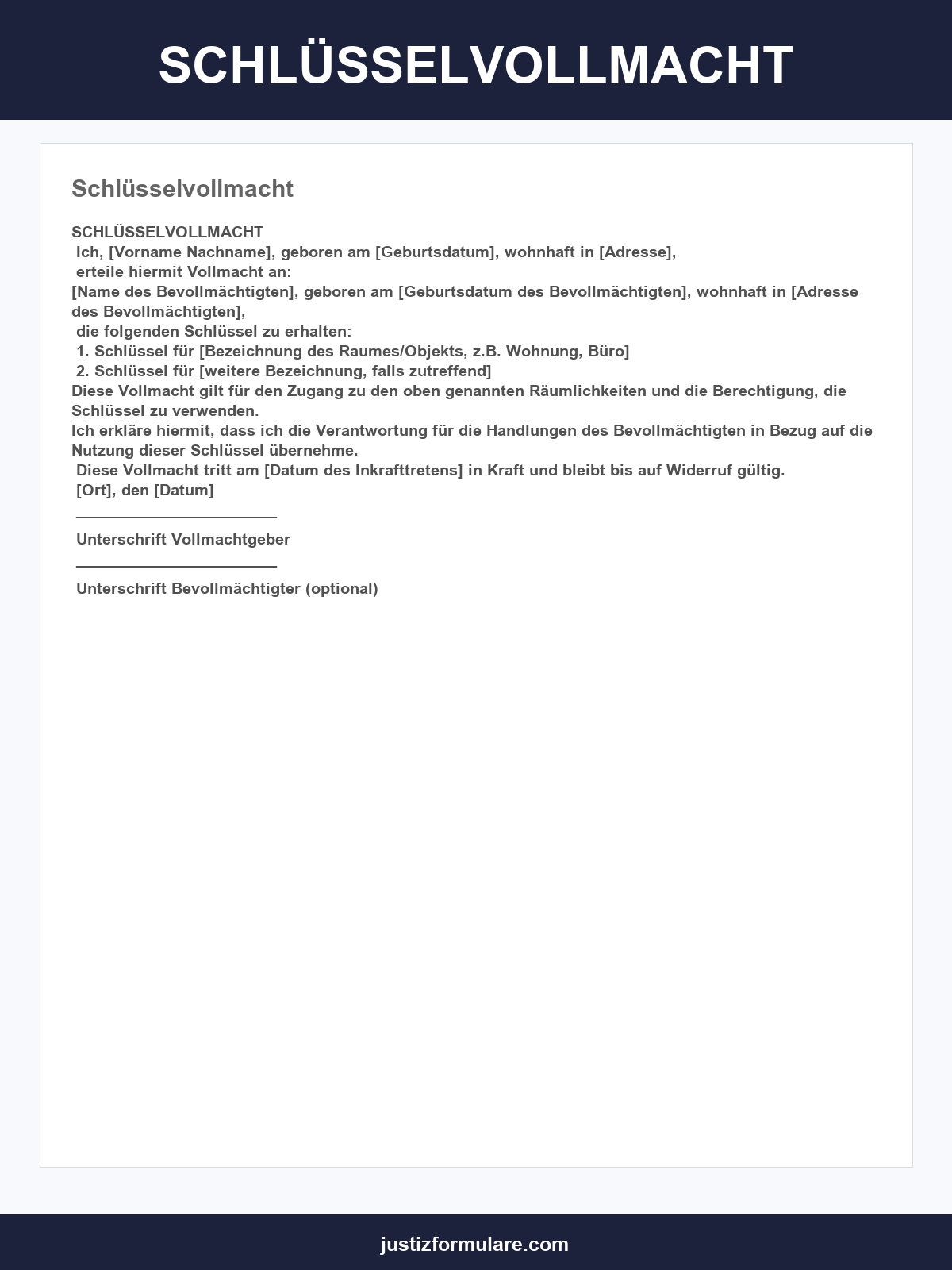 Schlüsselvollmacht