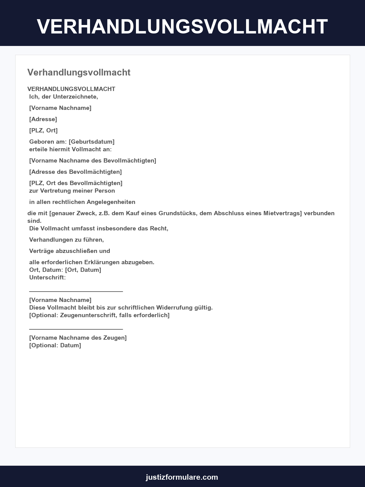 Verhandlungsvollmacht