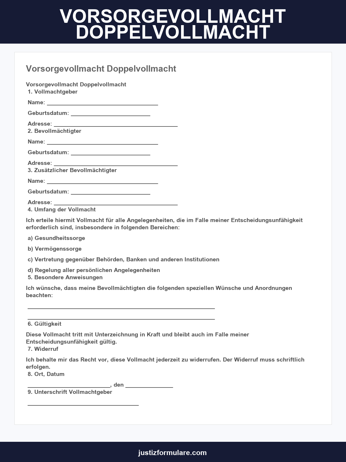 Vorsorgevollmacht Doppelvollmacht